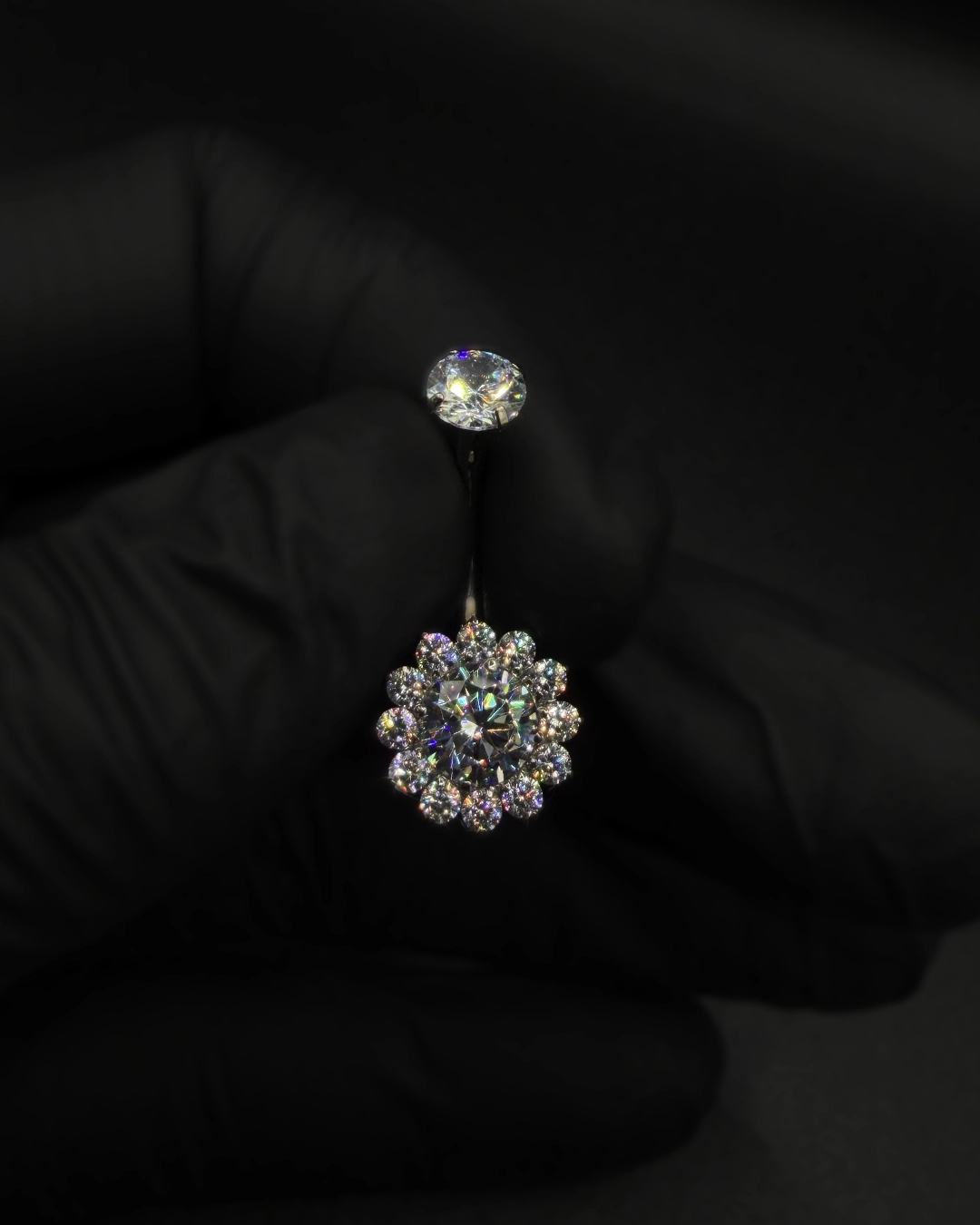 Piercing buric cu cristale 